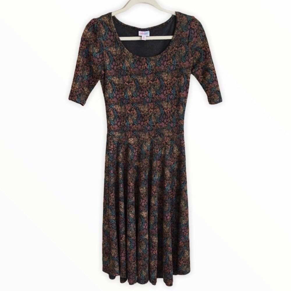 LULAROE FIT & FLARE PAISLEY DRESS SZ XS
